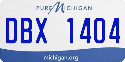 MI license plate DBX1404