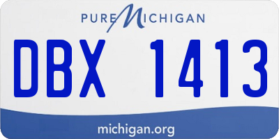 MI license plate DBX1413
