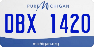 MI license plate DBX1420