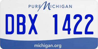 MI license plate DBX1422
