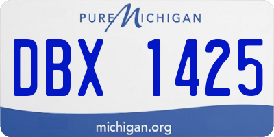 MI license plate DBX1425