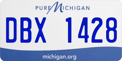 MI license plate DBX1428