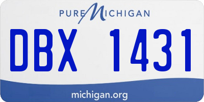 MI license plate DBX1431