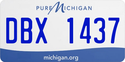 MI license plate DBX1437