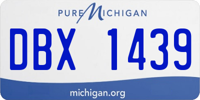 MI license plate DBX1439