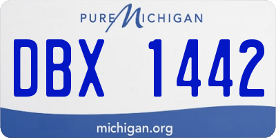 MI license plate DBX1442