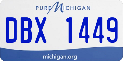 MI license plate DBX1449