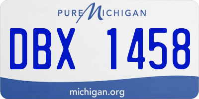 MI license plate DBX1458