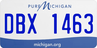 MI license plate DBX1463