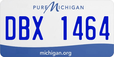 MI license plate DBX1464
