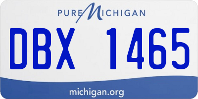 MI license plate DBX1465