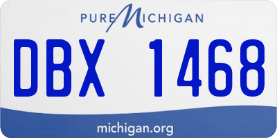 MI license plate DBX1468