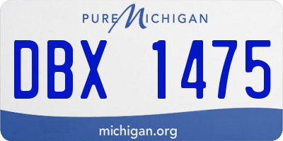 MI license plate DBX1475