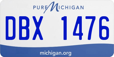 MI license plate DBX1476