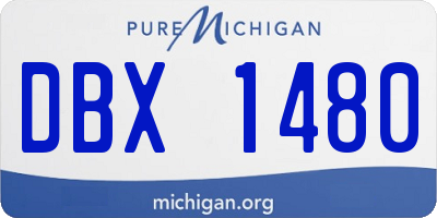 MI license plate DBX1480