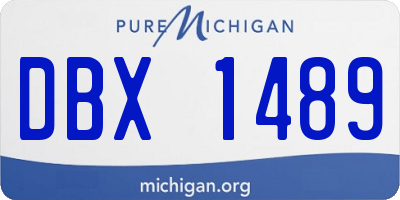 MI license plate DBX1489