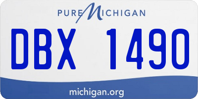 MI license plate DBX1490