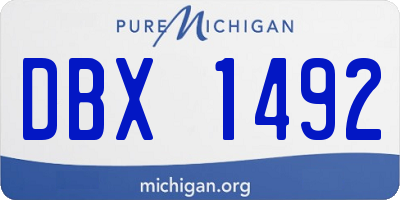 MI license plate DBX1492