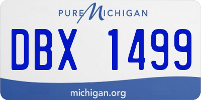 MI license plate DBX1499