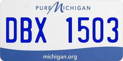 MI license plate DBX1503