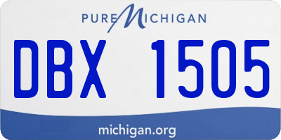 MI license plate DBX1505