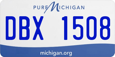 MI license plate DBX1508