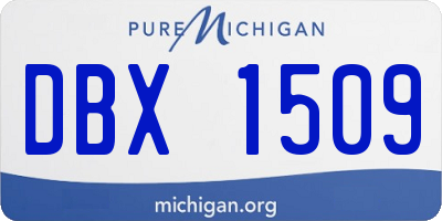MI license plate DBX1509