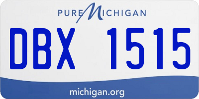 MI license plate DBX1515