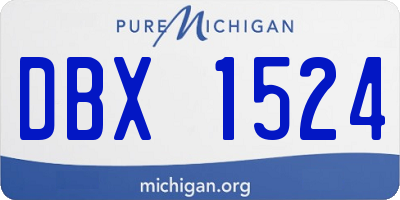 MI license plate DBX1524