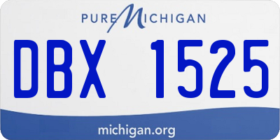 MI license plate DBX1525