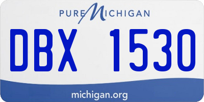 MI license plate DBX1530