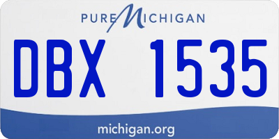MI license plate DBX1535