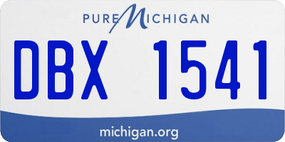 MI license plate DBX1541