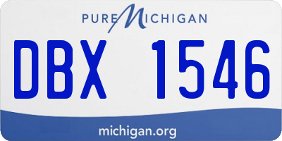MI license plate DBX1546