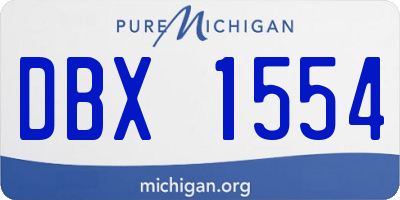 MI license plate DBX1554
