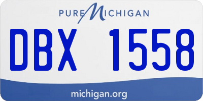 MI license plate DBX1558