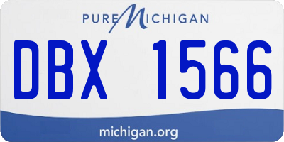 MI license plate DBX1566
