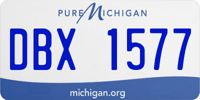MI license plate DBX1577