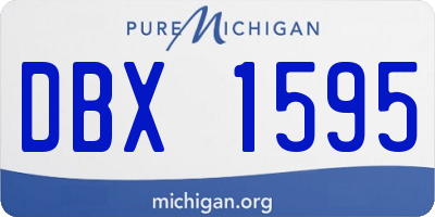 MI license plate DBX1595