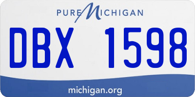 MI license plate DBX1598
