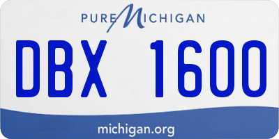 MI license plate DBX1600