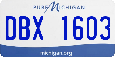 MI license plate DBX1603