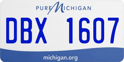 MI license plate DBX1607
