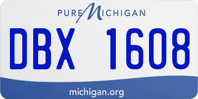 MI license plate DBX1608