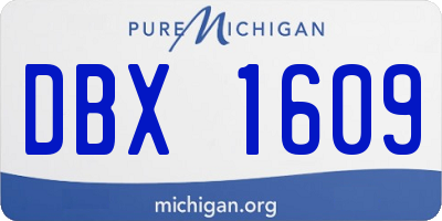 MI license plate DBX1609