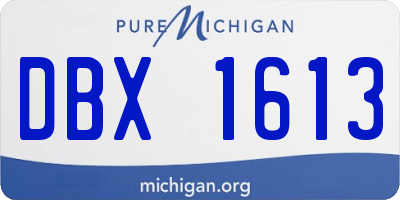 MI license plate DBX1613