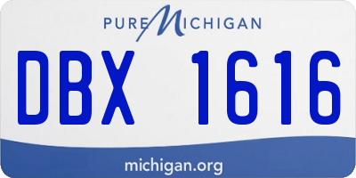 MI license plate DBX1616
