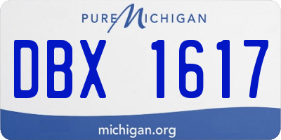 MI license plate DBX1617