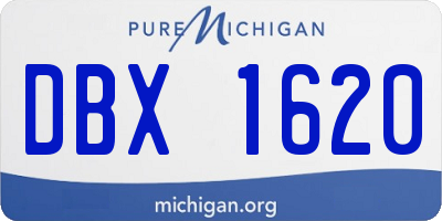 MI license plate DBX1620