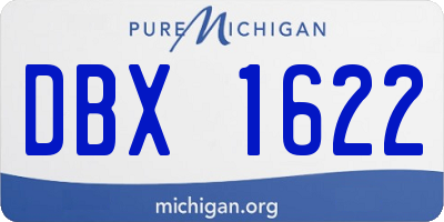 MI license plate DBX1622